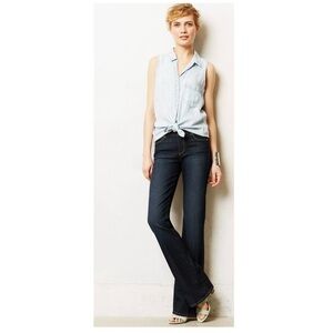 Anthropologie Paige | Hidden Hills Dark Wash Mid-Rise Bootcut Jeans | 24